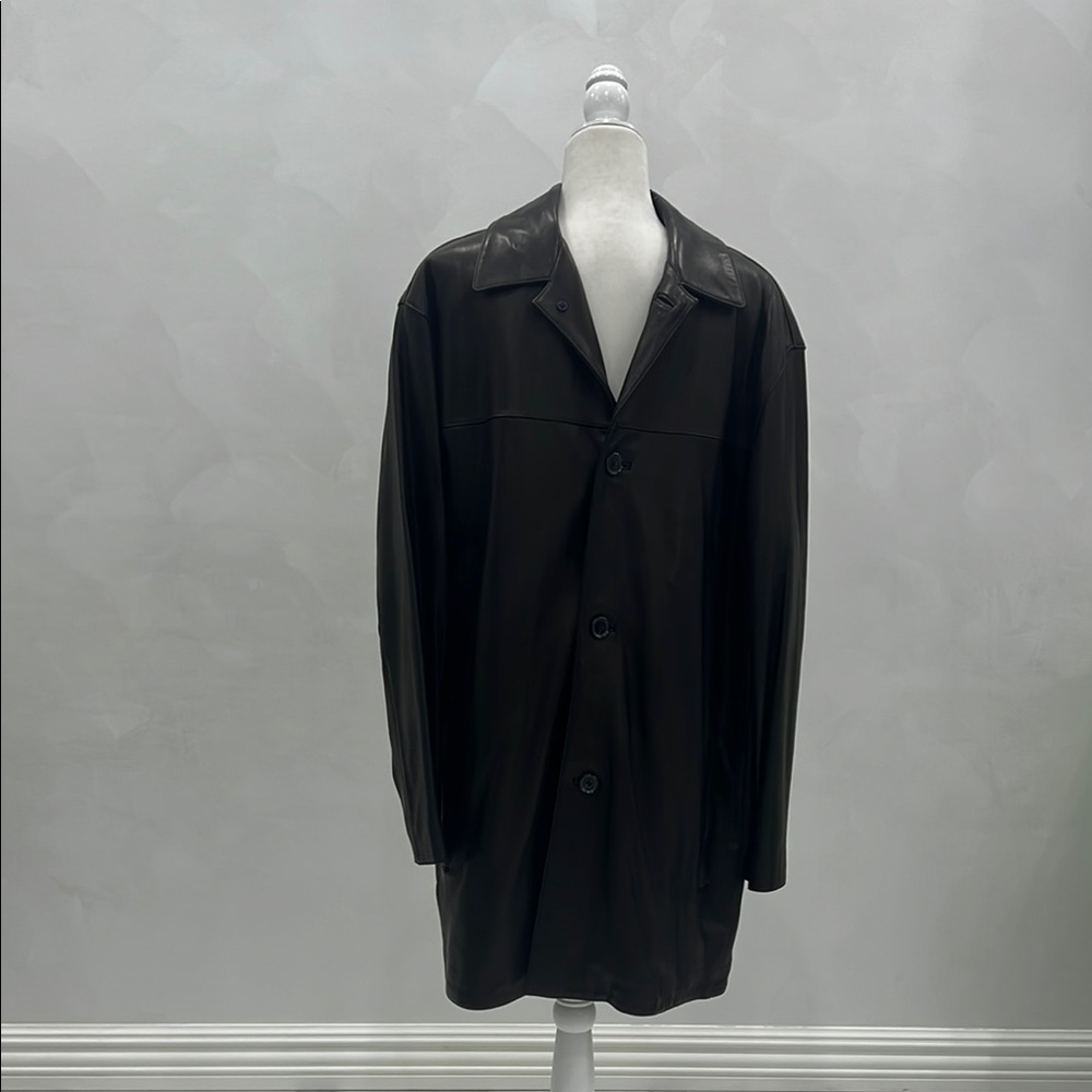 NWOT Men's Black Leather Coat